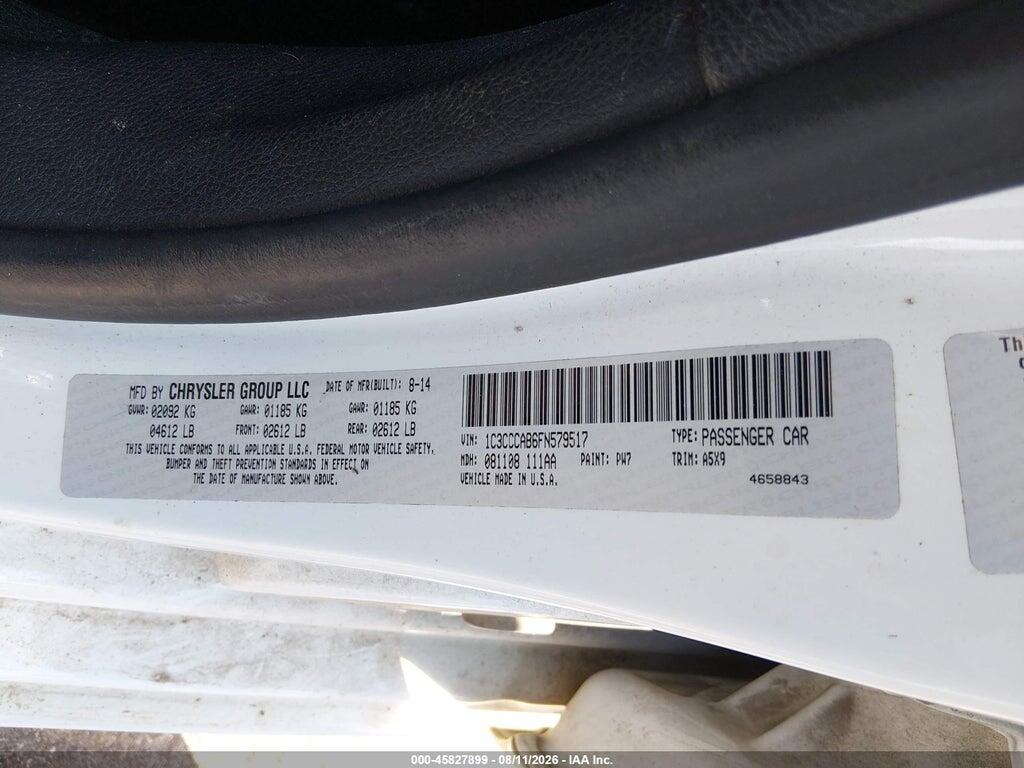 1C3CCCAB6FN579517 2015 CHRYSLER 200 photo no. 9