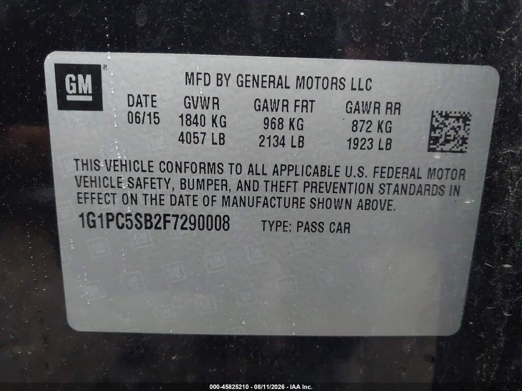 1G1PC5SB2F7290008 2015 CHEVROLET CRUZE photo no. 9