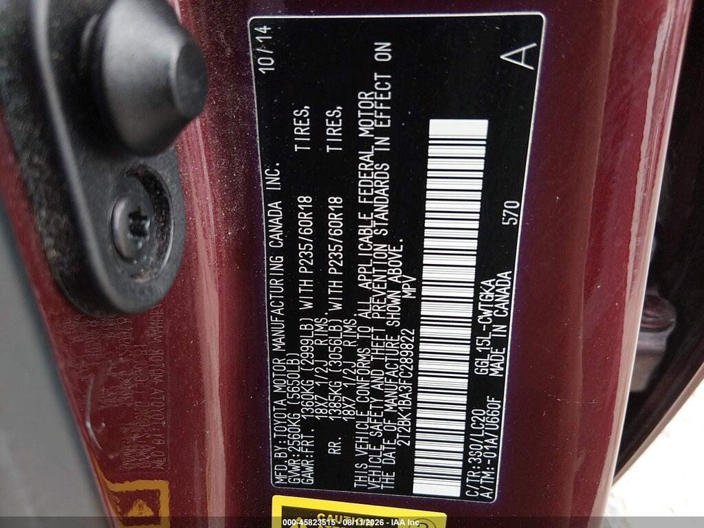 2T2BK1BA3FC289822 2015 LEXUS RX 350 photo no. 9