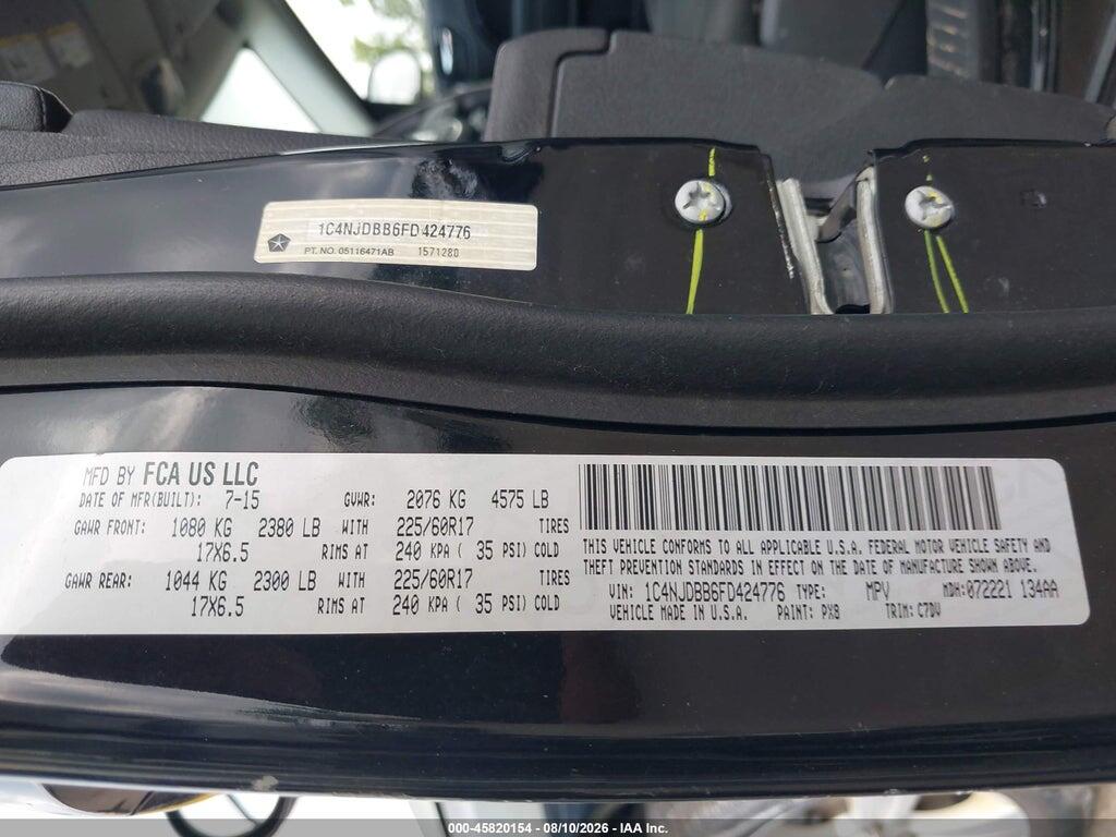 1C4NJDBB6FD424776 2015 JEEP COMPASS photo no. 9