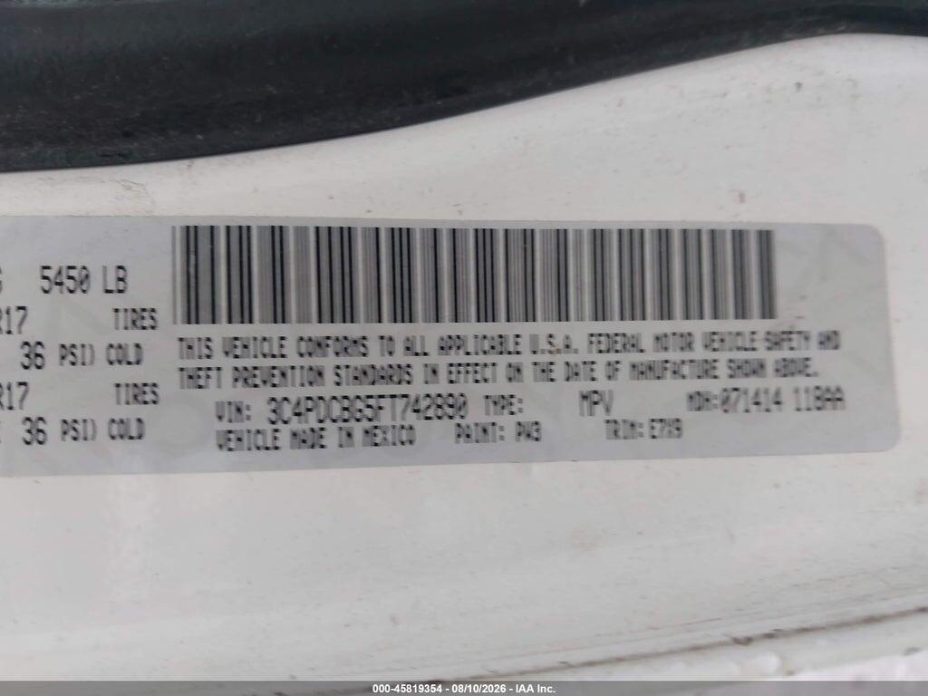 3C4PDCBG5FT742890 2015 DODGE JOURNEY photo no. 9