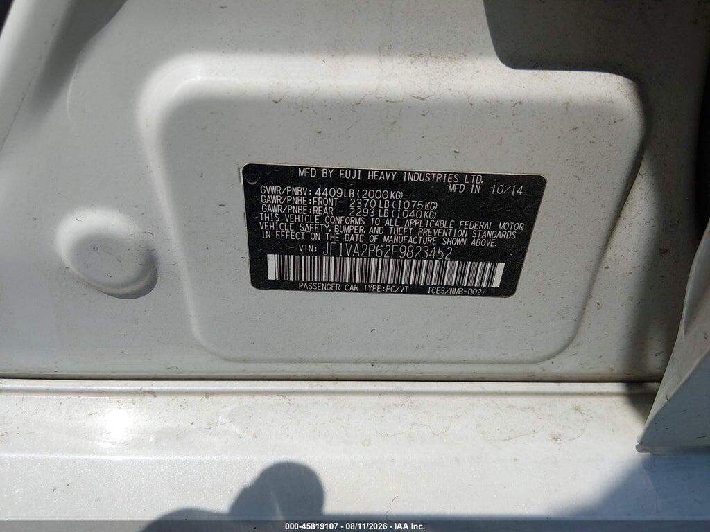 JF1VA2P62F9823452 2015 SUBARU WRX STI photo no. 9