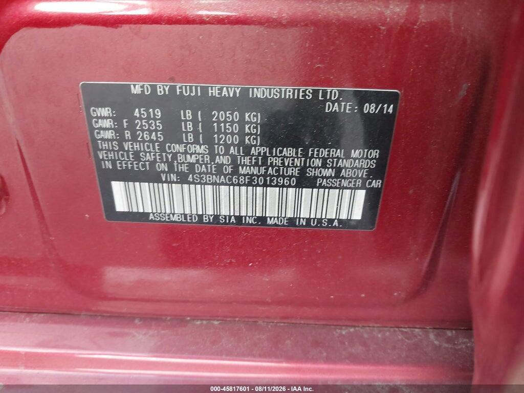 4S3BNAC68F3013960 2015 SUBARU LEGACY photo no. 9