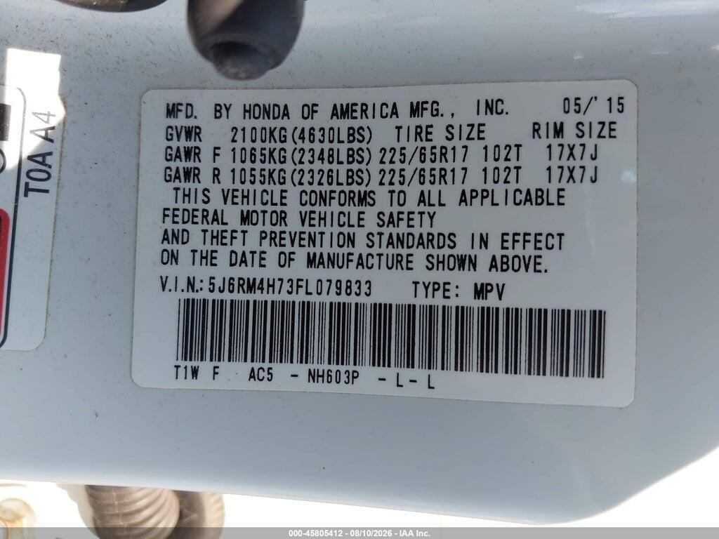 5J6RM4H73FL079833 2015 HONDA CR-V photo no. 9