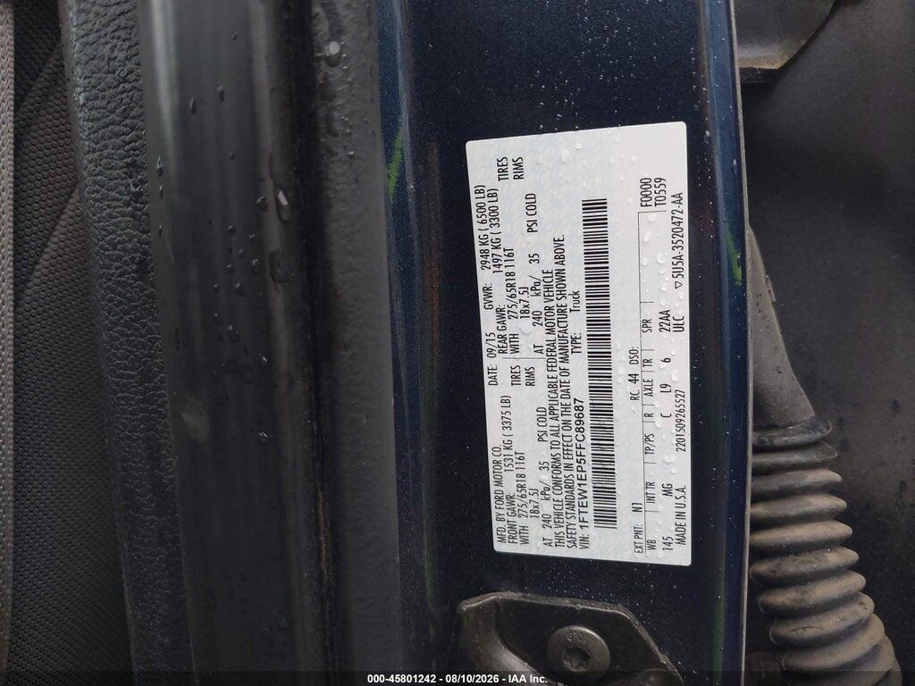 1FTEW1EP5FFC89687 2015 FORD F-150 photo no. 9