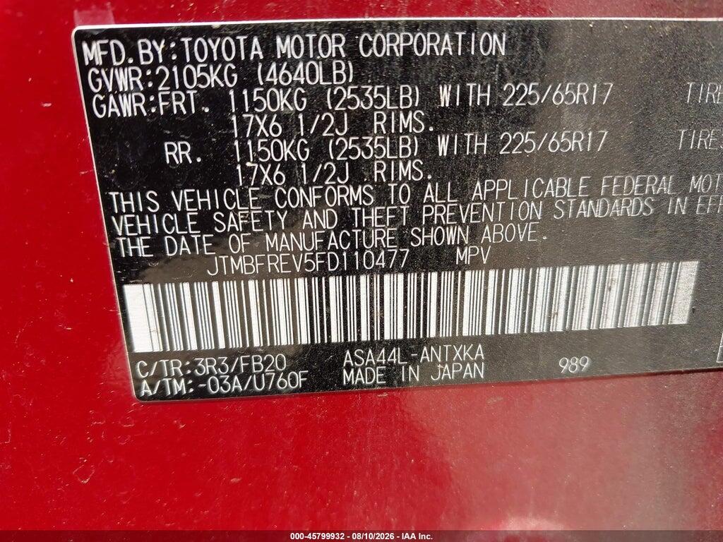 JTMBFREV5FD110477 2015 TOYOTA RAV4 photo no. 9