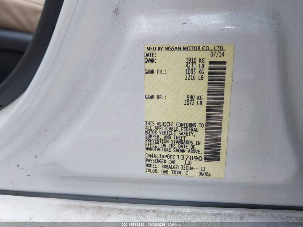 1N4AL3AP0FC137090 2015 NISSAN ALTIMA photo no. 9
