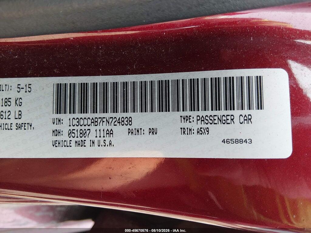 1C3CCCAB7FN724838 2015 CHRYSLER 200 photo no. 9