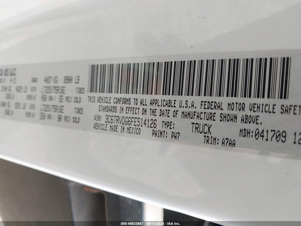 3C6TRVDG6FE514126 2015 RAM PROMASTER 2500 photo no. 9
