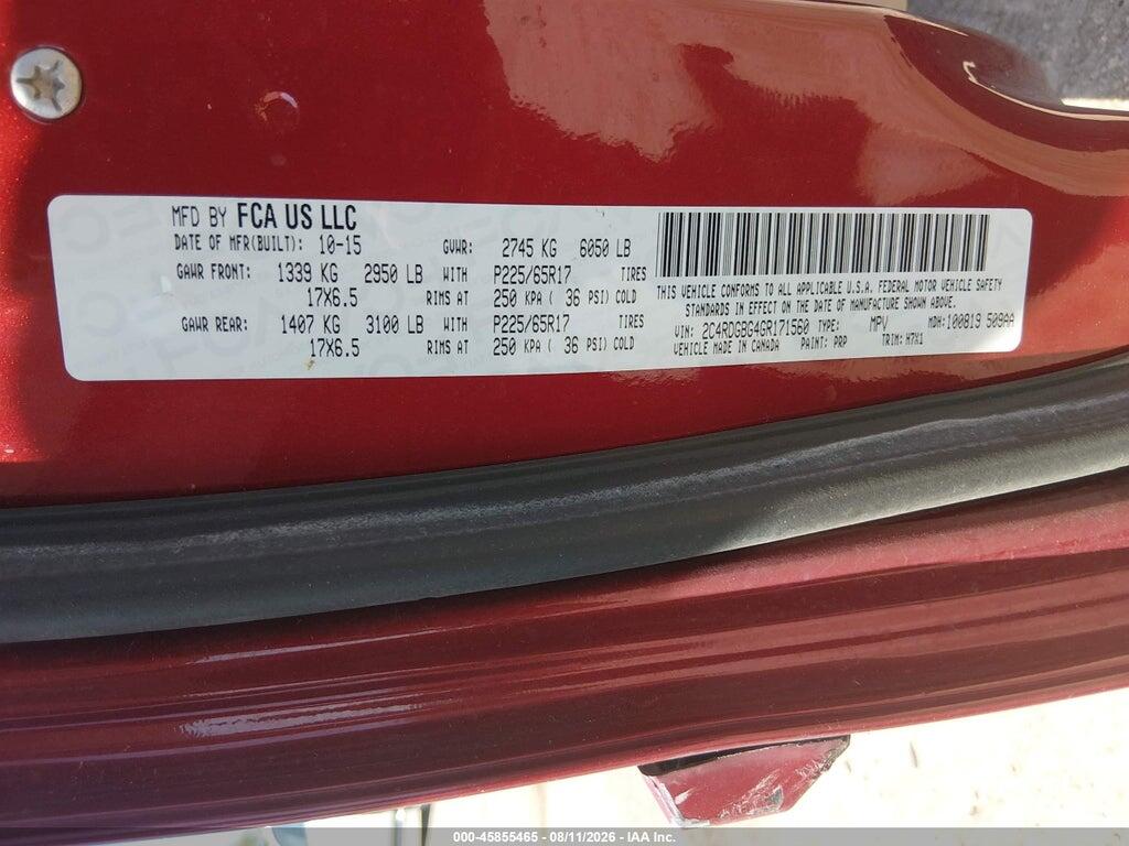 2C4RDGBG4GR171560 2016 DODGE GRAND CARAVAN photo no. 9