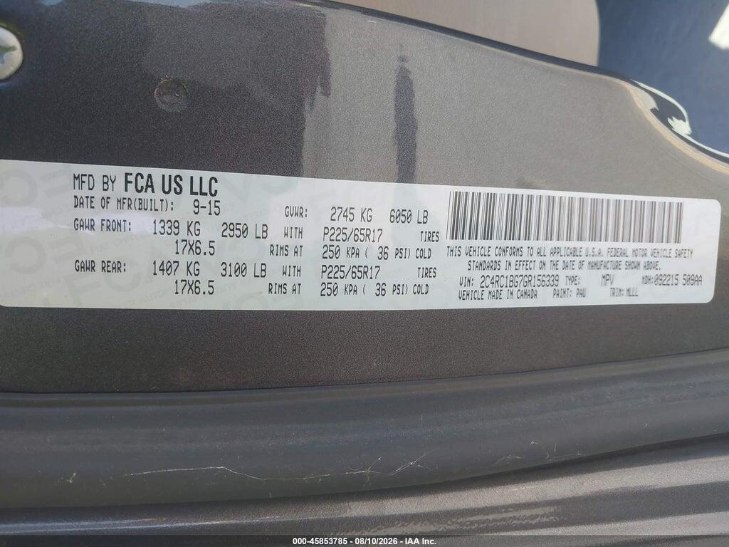 2C4RC1BG7GR156339 2016 CHRYSLER TOWN & COUNTRY photo no. 9