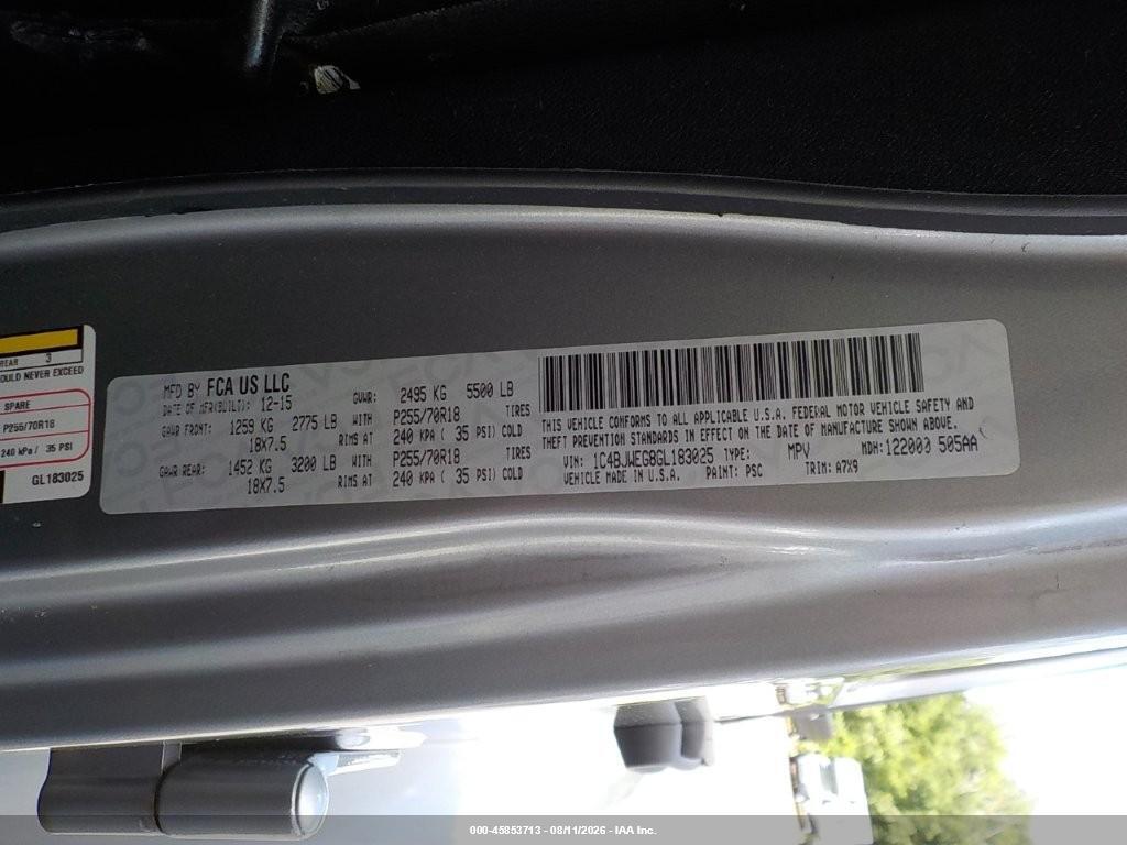 1C4BJWEG8GL183025 2016 JEEP WRANGLER UNLIMITED photo no. 9