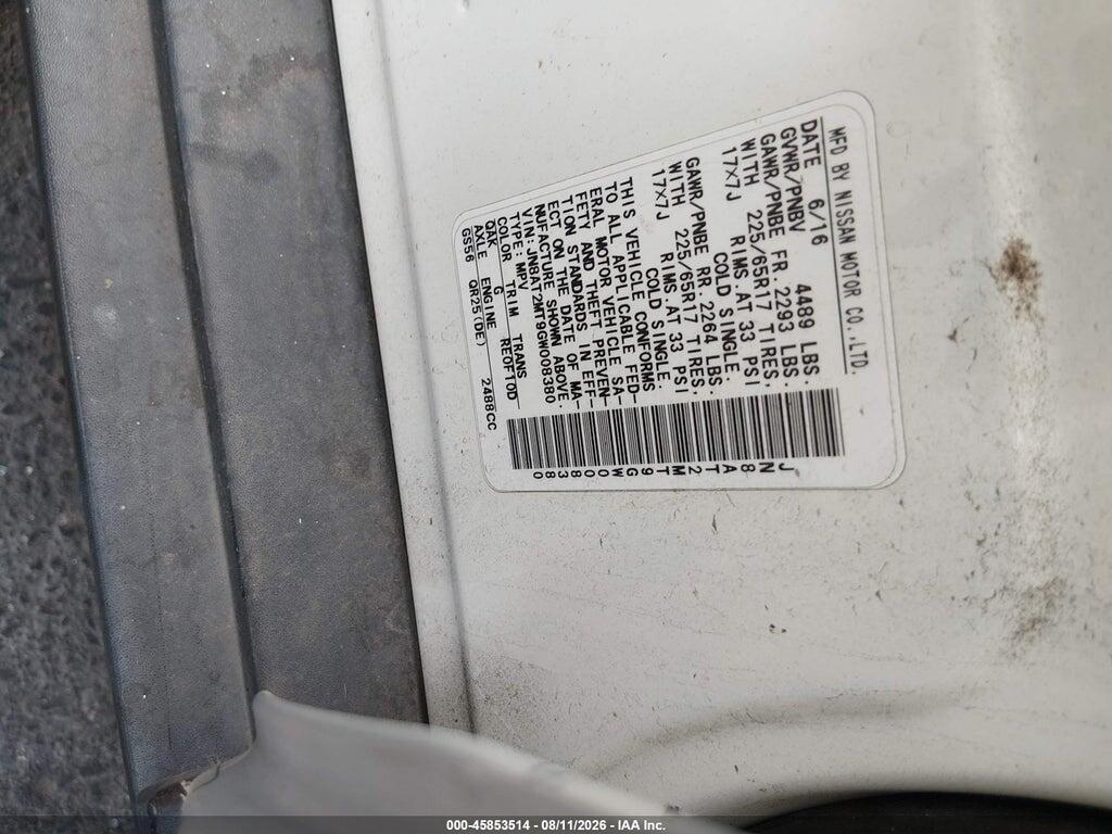 JN8AT2MT9GW008380 2016 NISSAN ROGUE photo no. 9