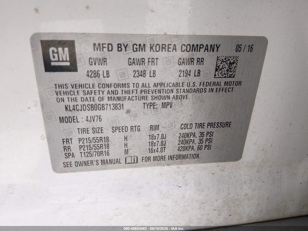 KL4CJDSB0GB713831 2016 BUICK ENCORE photo no. 9