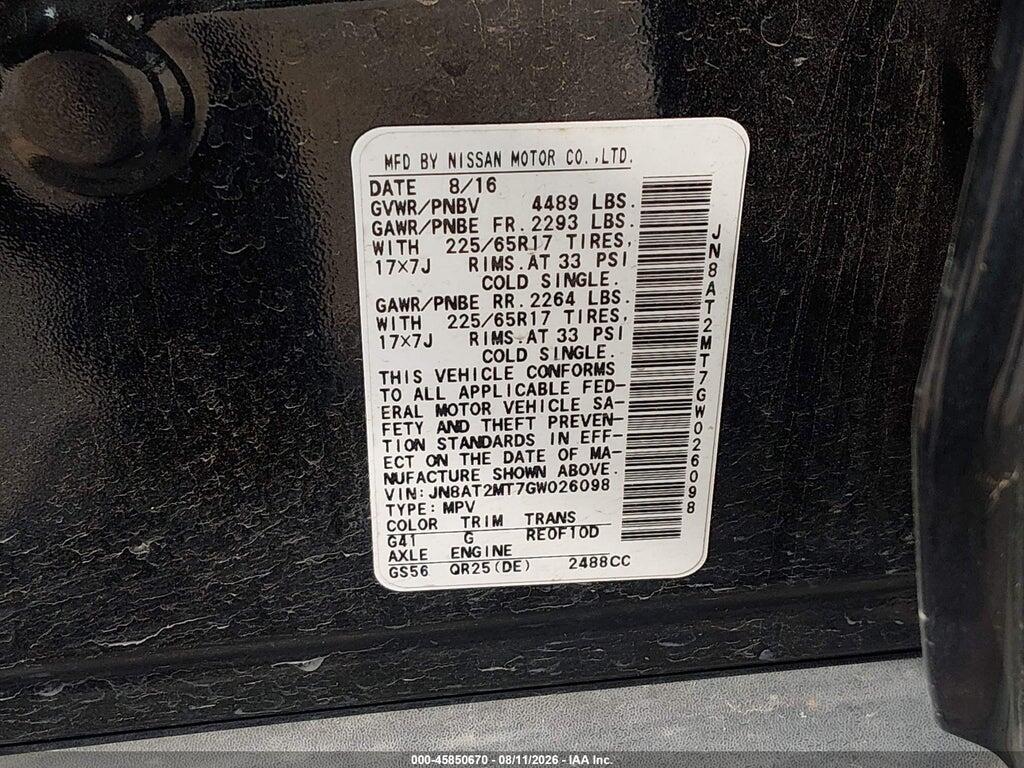 JN8AT2MT7GW026098 2016 NISSAN ROGUE photo no. 9