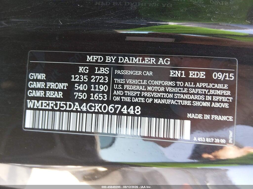 WMEFJ5DA4GK067448 2016 SMART FORTWO photo no. 9
