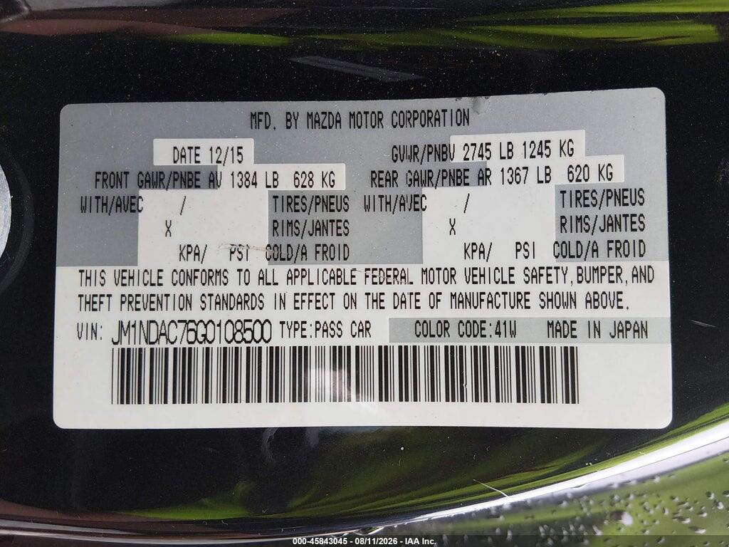 JM1NDAC76G0108500 2016 MAZDA MX-5 MIATA photo no. 9
