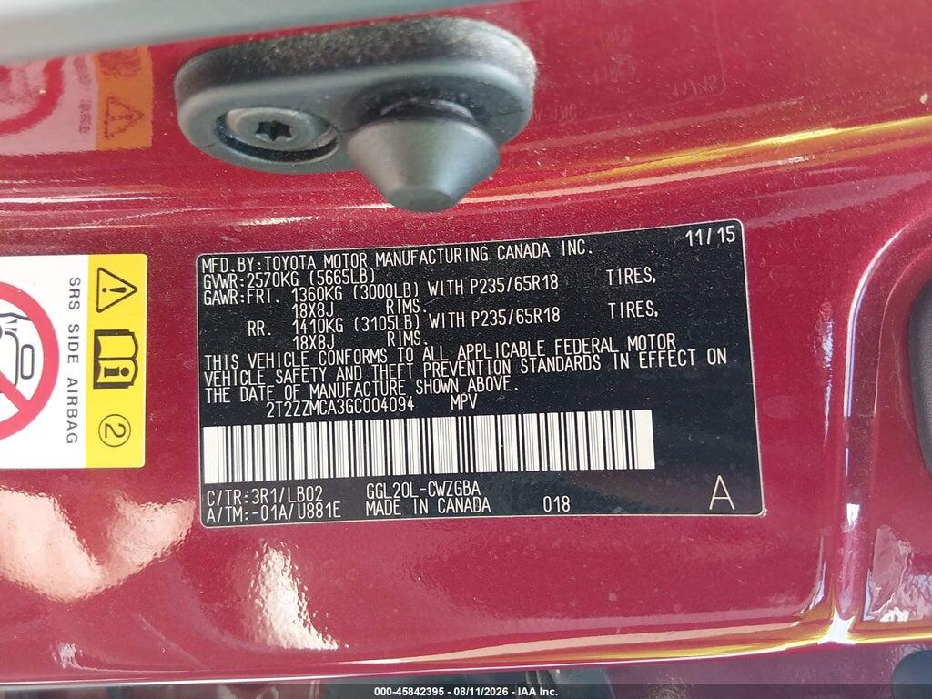 2T2ZZMCA3GC004094 2016 LEXUS RX 350 photo no. 9