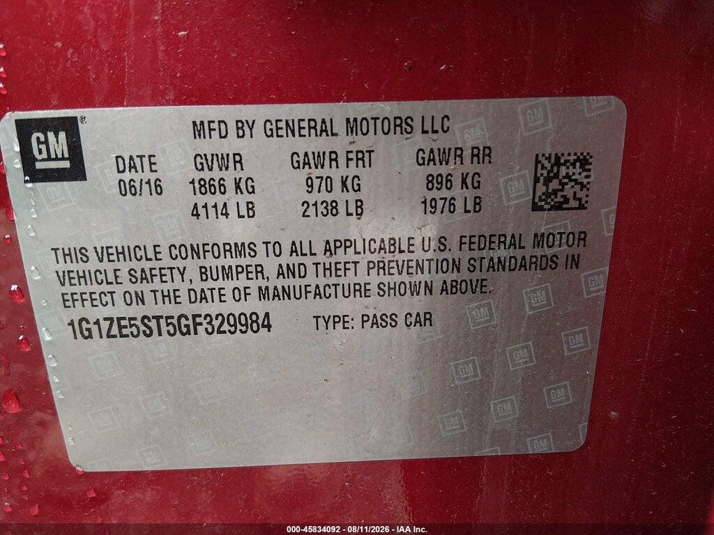 1G1ZE5ST5GF329984 2016 CHEVROLET MALIBU photo no. 9