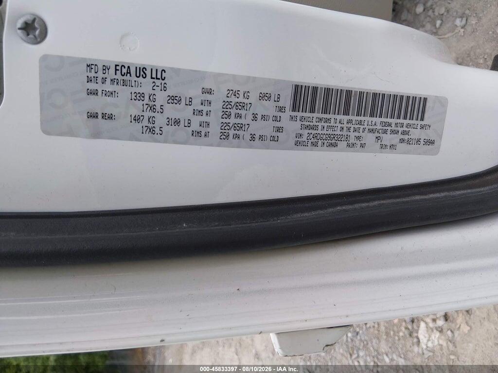 2C4RDGCG9GR322181 2016 DODGE GRAND CARAVAN photo no. 8