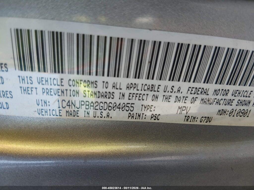 1C4NJPBA2GD604055 2016 JEEP PATRIOT photo no. 9