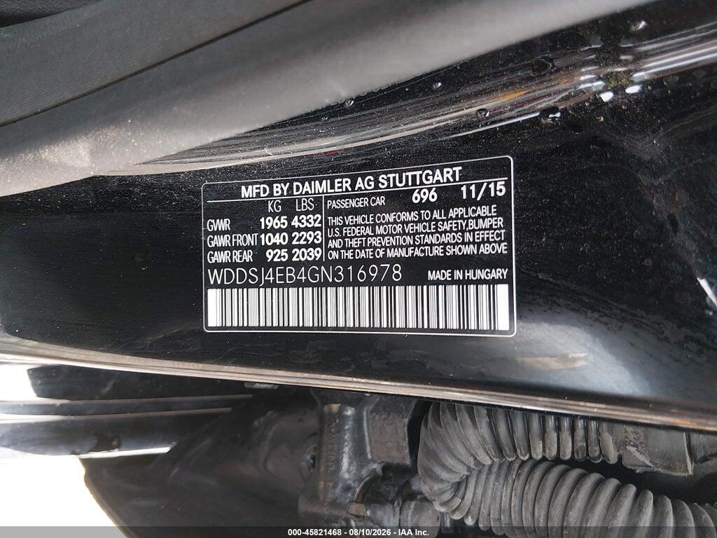 WDDSJ4EB4GN316978 2016 MERCEDES-BENZ CLA 250 photo no. 9