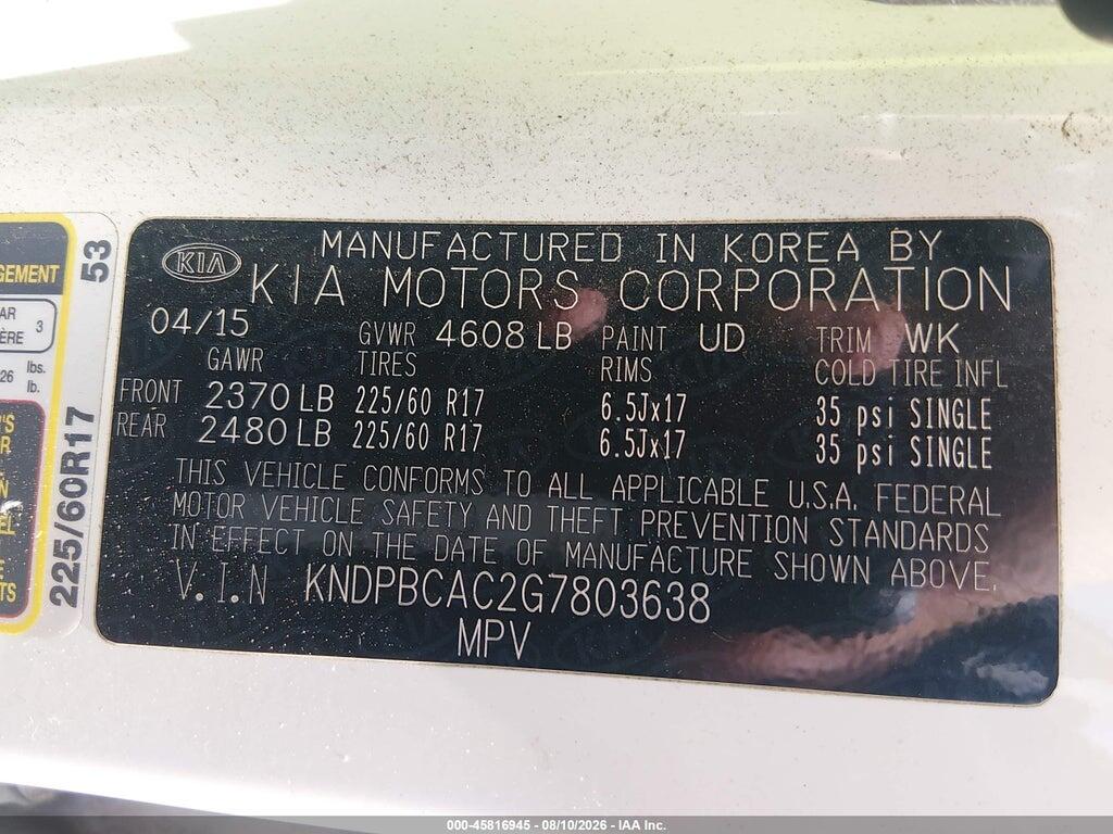 KNDPBCAC2G7803638 2016 KIA SPORTAGE photo no. 9