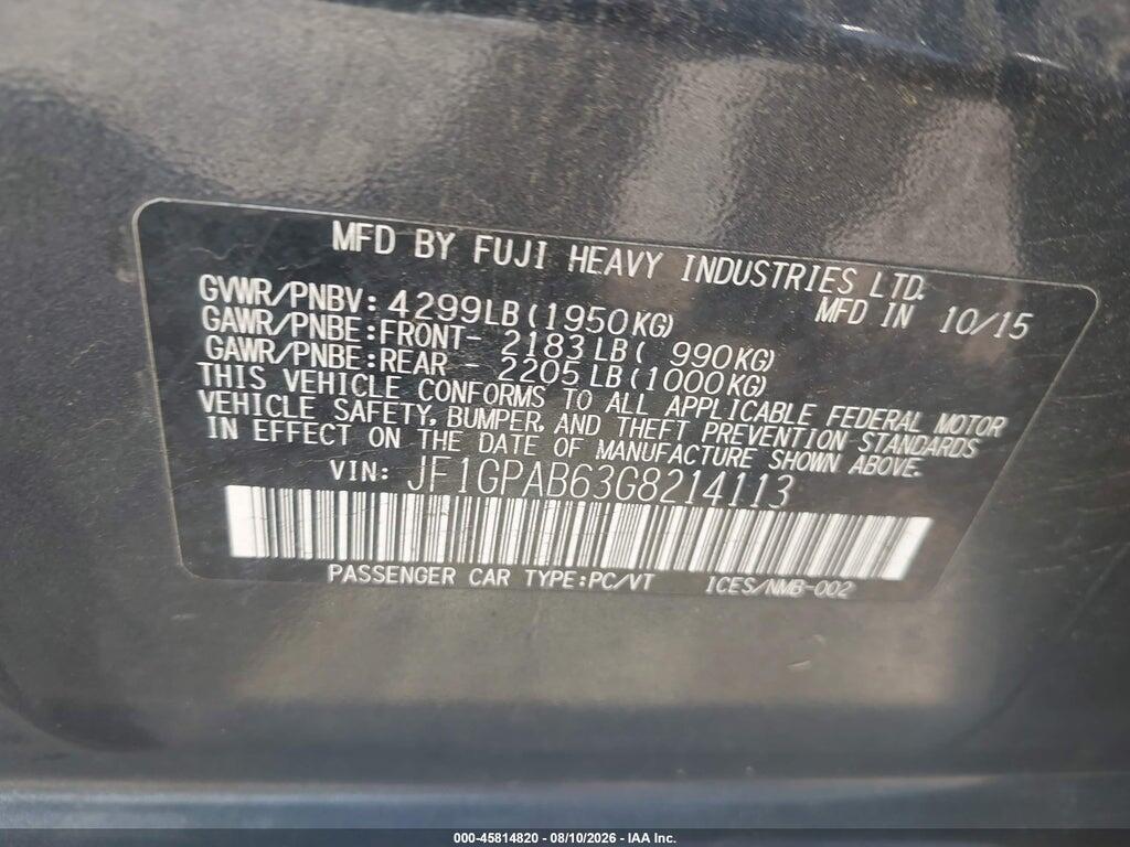 JF1GPAB63G8214113 2016 SUBARU IMPREZA photo no. 9
