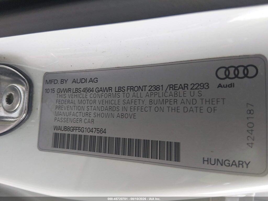 WAUB8GFF5G1047564 2016 AUDI A3 photo no. 9