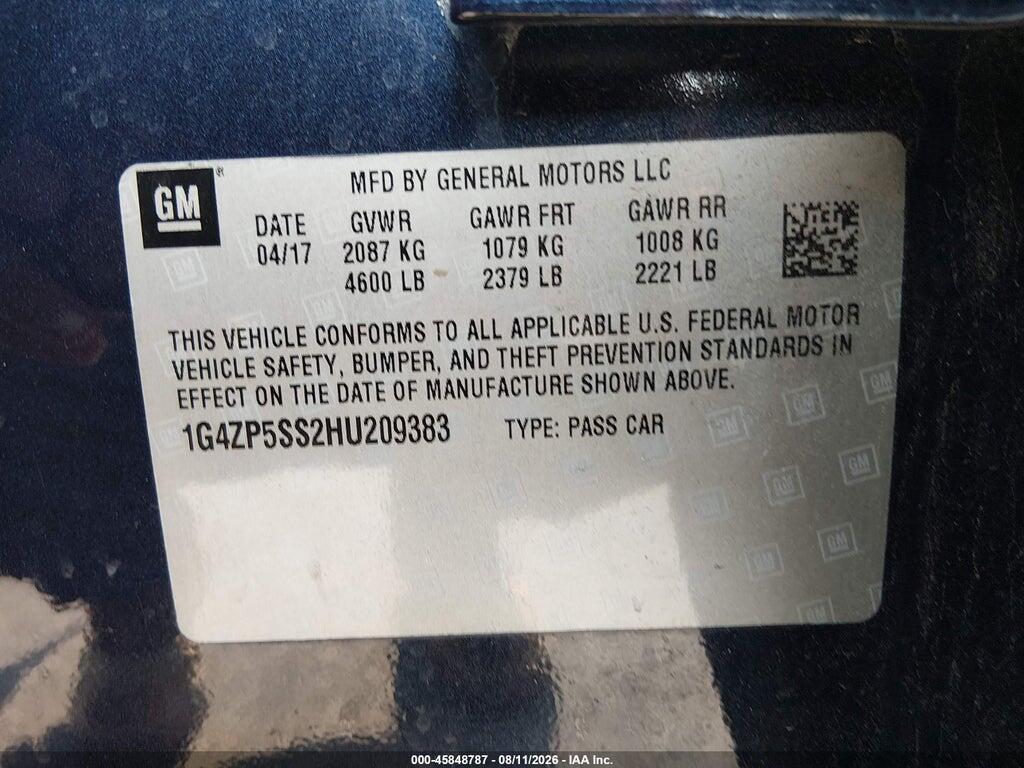 1G4ZP5SS2HU209383 2017 BUICK LACROSSE photo no. 9