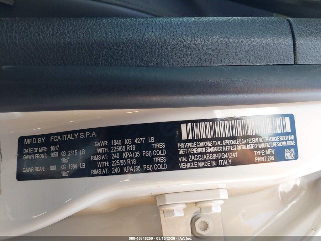 ZACCJABB8HPG41241 2017 JEEP RENEGADE photo no. 9