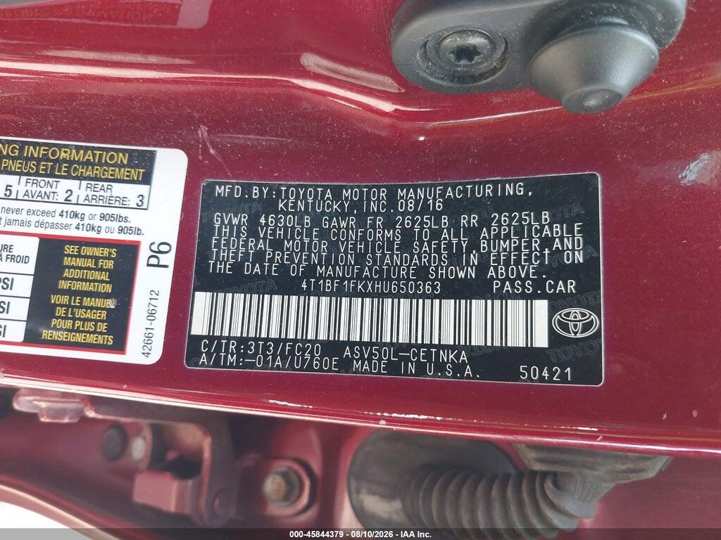 4T1BF1FKXHU650363 2017 TOYOTA CAMRY photo no. 9