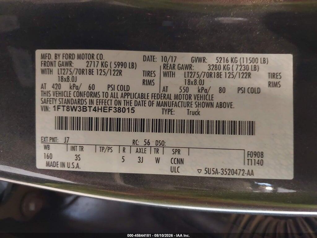 1FT8W3BT4HEF38015 2017 FORD F-350 photo no. 9