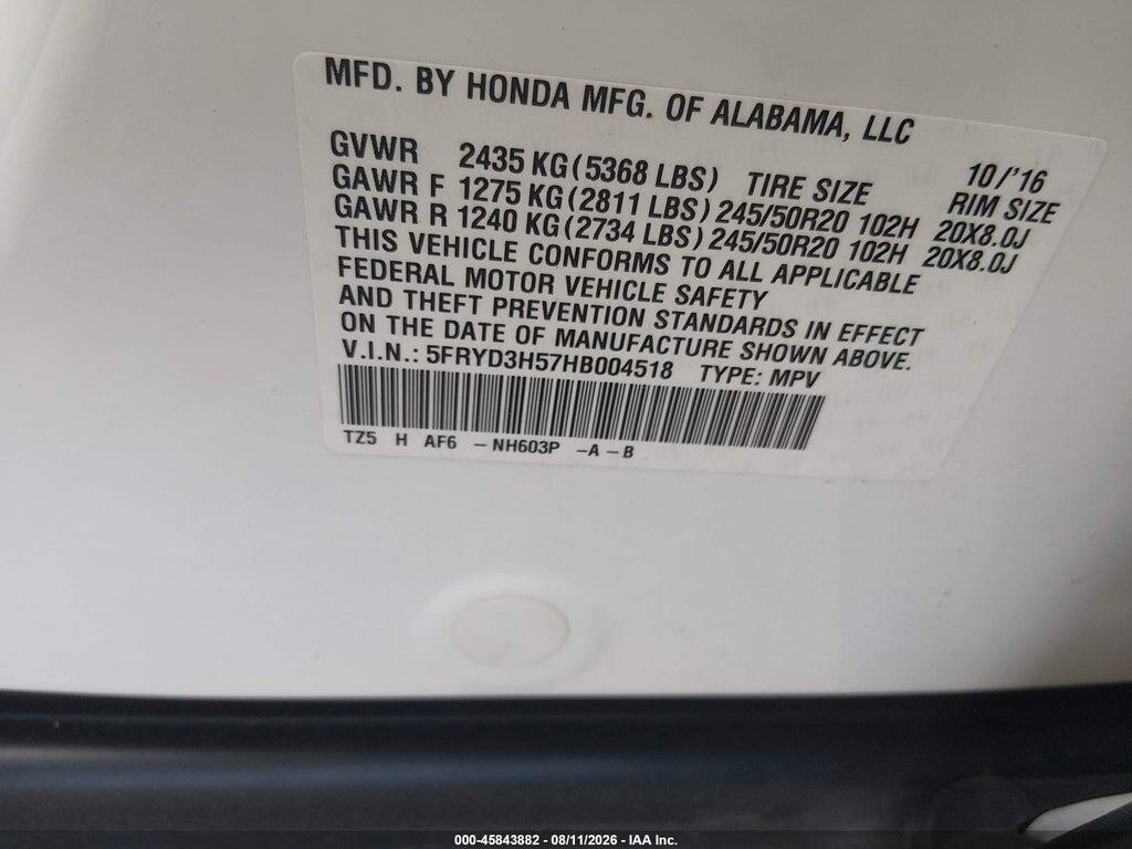 5FRYD3H57HB004518 2017 ACURA MDX photo no. 9