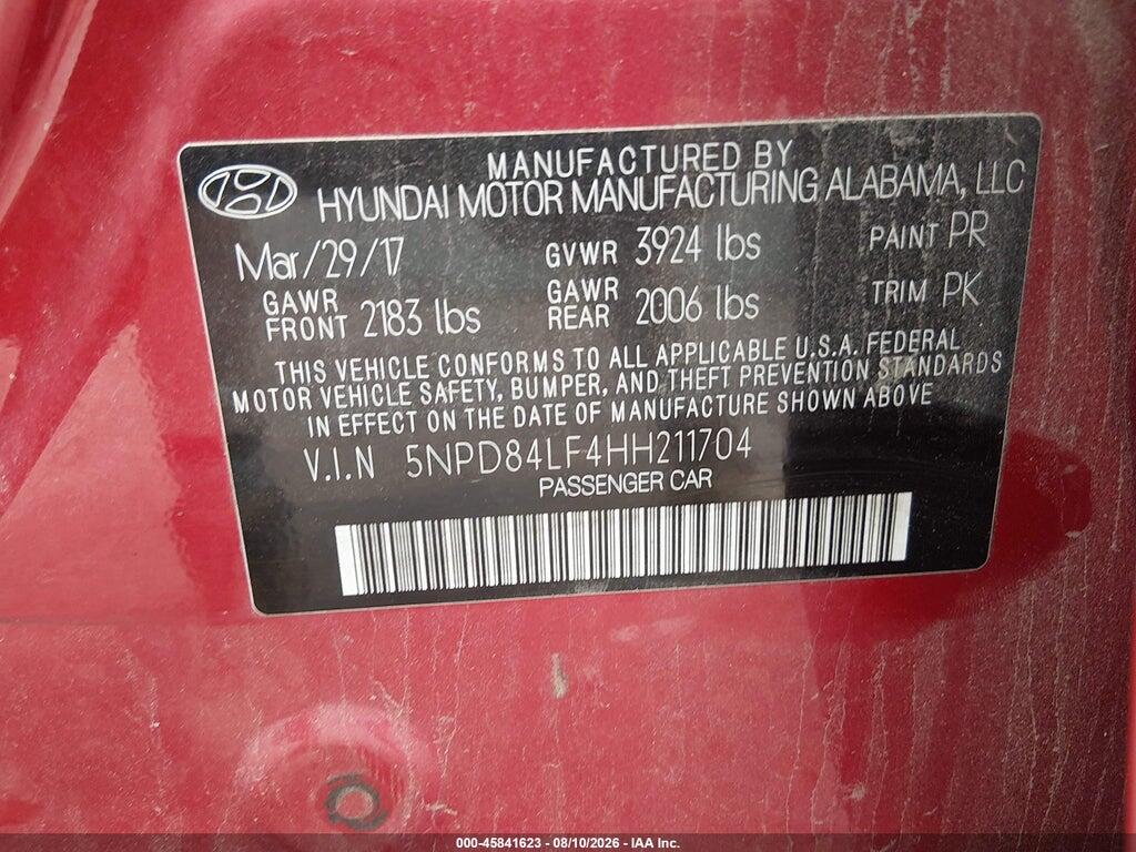 5NPD84LF4HH211704 2017 HYUNDAI ELANTRA photo no. 9