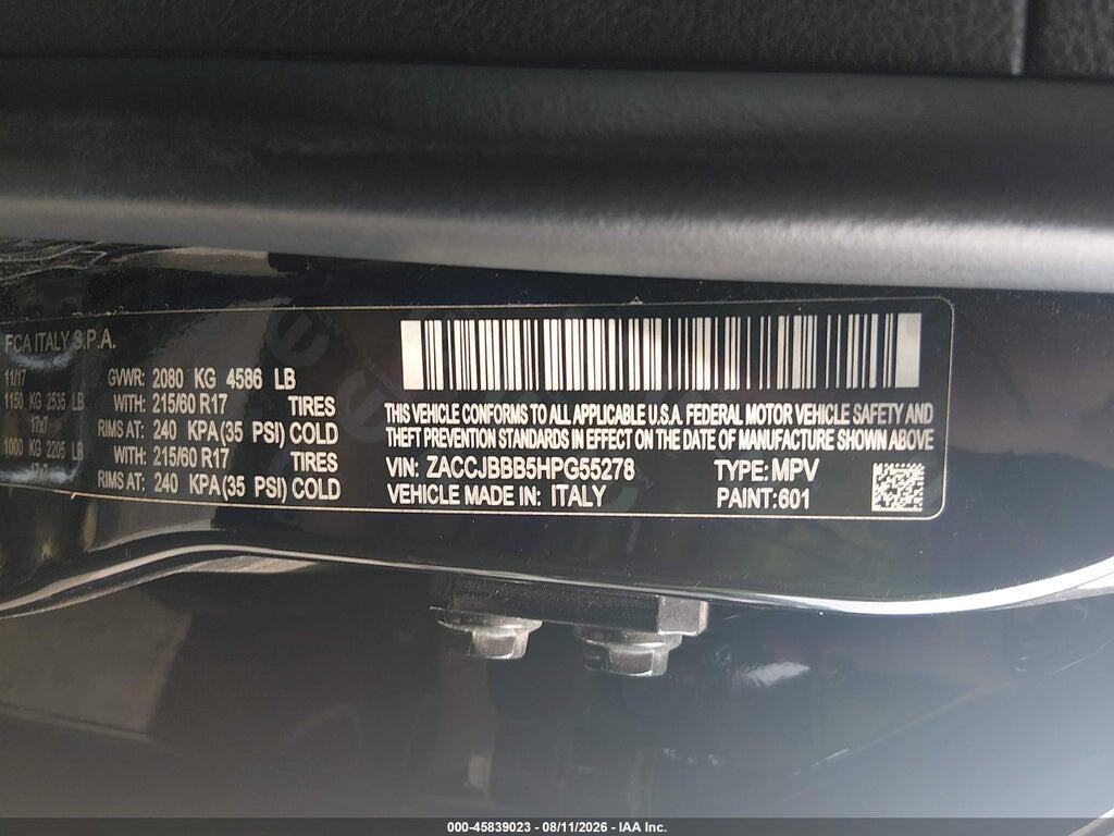 ZACCJBBB5HPG55278 2017 JEEP RENEGADE photo no. 9