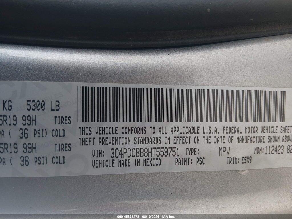 3C4PDCBB8HT559751 2017 DODGE JOURNEY photo no. 9