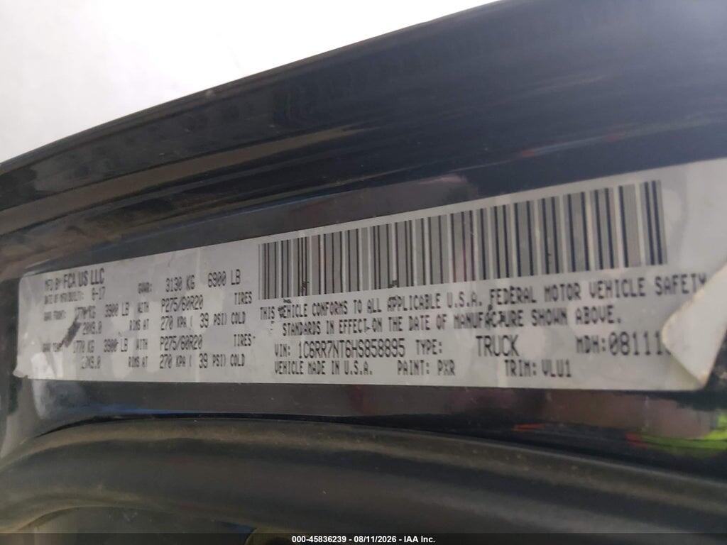 1C6RR7NT6HS858895 2017 RAM 1500 photo no. 9