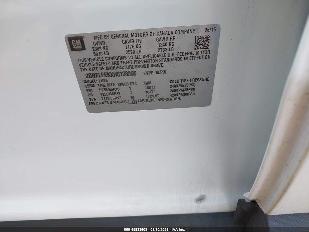 2GNFLFEKXH6128366 2017 CHEVROLET EQUINOX photo no. 9