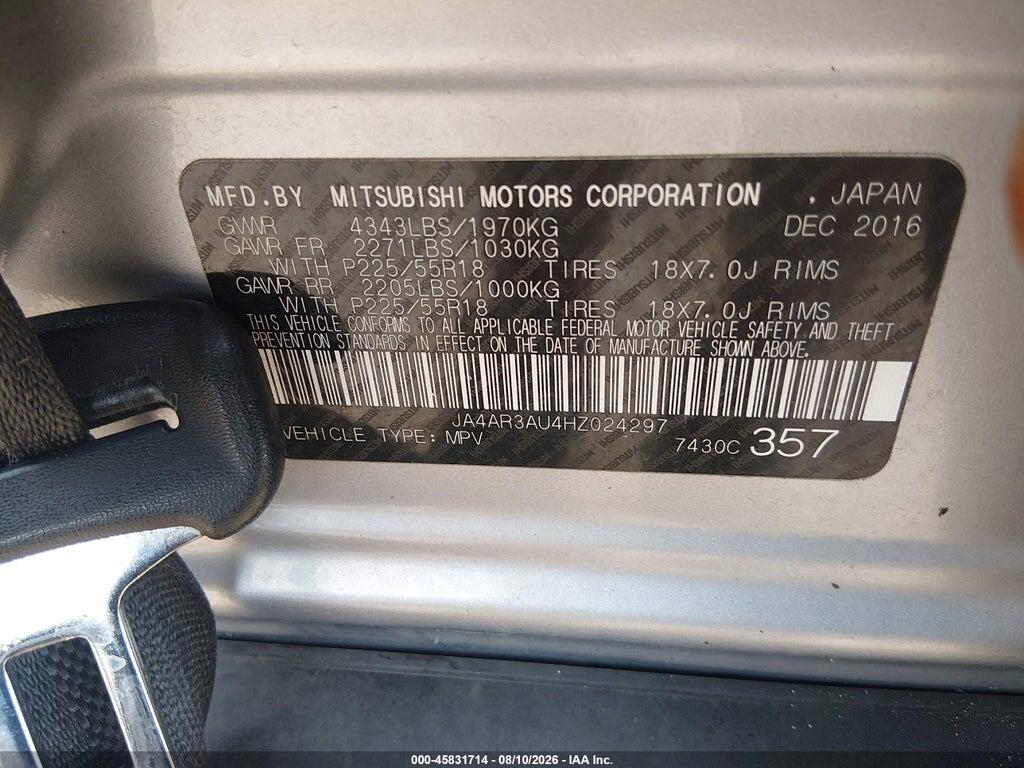 JA4AR3AU4HZ024297 2017 MITSUBISHI OUTLANDER SPORT photo no. 9