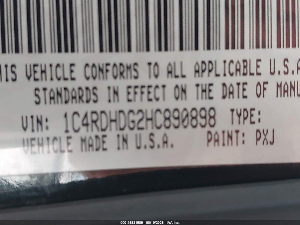 1C4RDHDG2HC890898 2017 DODGE DURANGO photo no. 9