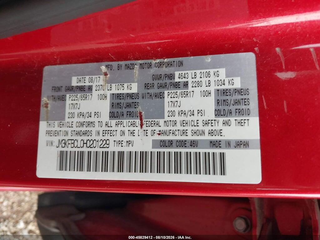 JM3KFBCL0H0201229 2017 MAZDA CX-5 photo no. 9