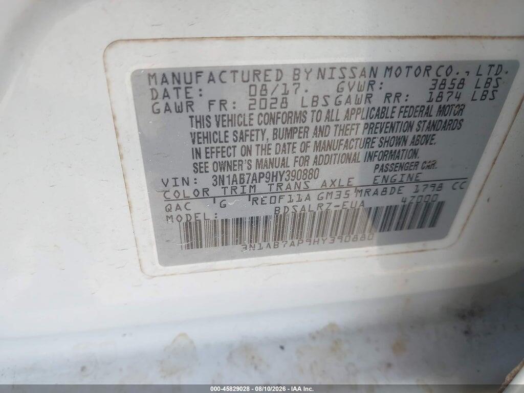 3N1AB7AP9HY390880 2017 NISSAN SENTRA photo no. 9