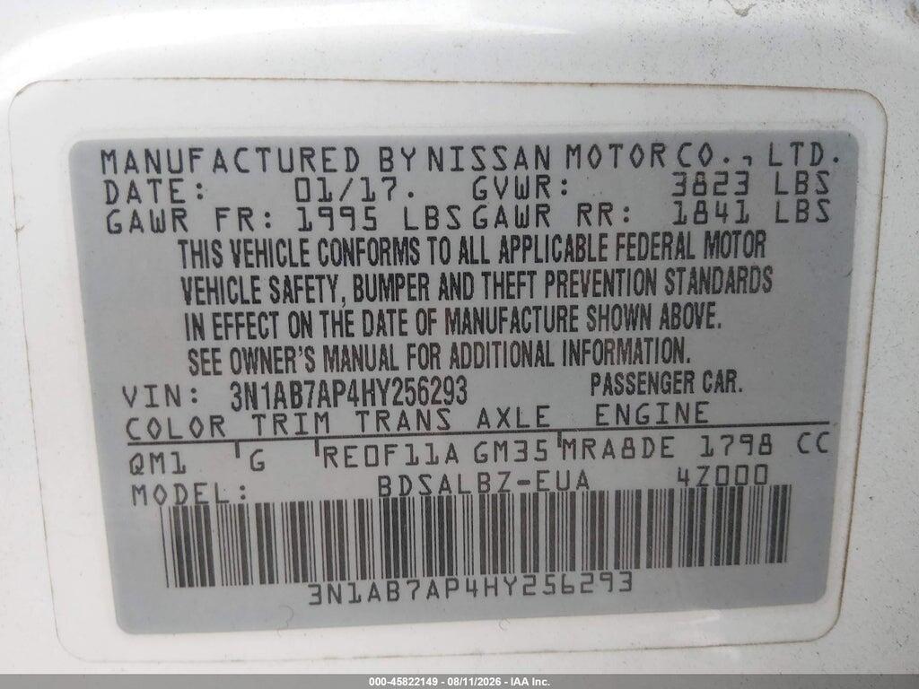 3N1AB7AP4HY256293 2017 NISSAN SENTRA photo no. 9