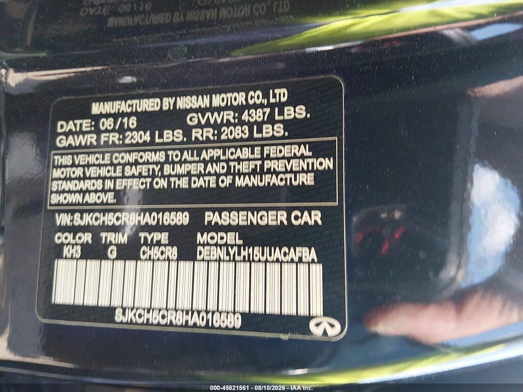 SJKCH5CR8HA016589 2017 INFINITI QX30 photo no. 9