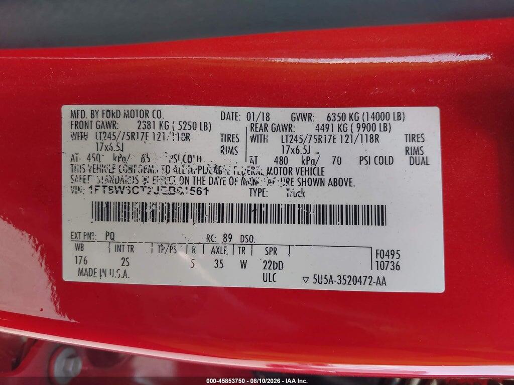 1FT8W3CT2JEB61561 2018 FORD F-350 photo no. 8