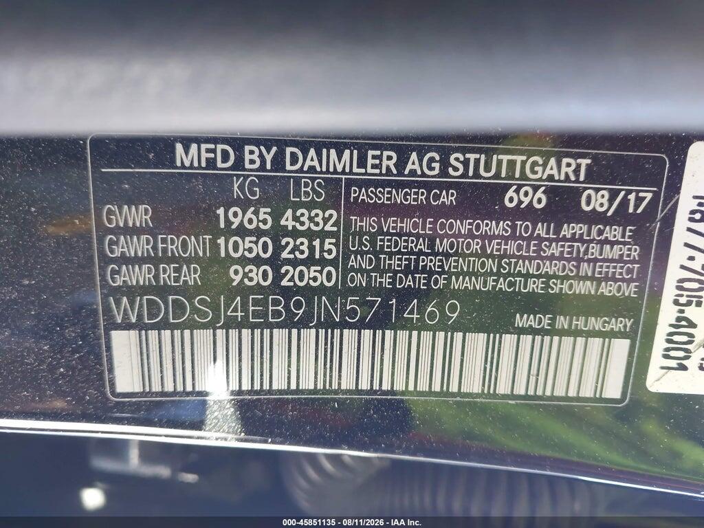 WDDSJ4EB9JN571469 2018 MERCEDES-BENZ CLA 250 photo no. 9