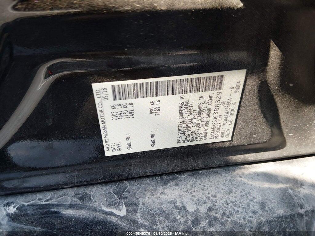 1N4AA6AP3JC388329 2018 NISSAN MAXIMA photo no. 9