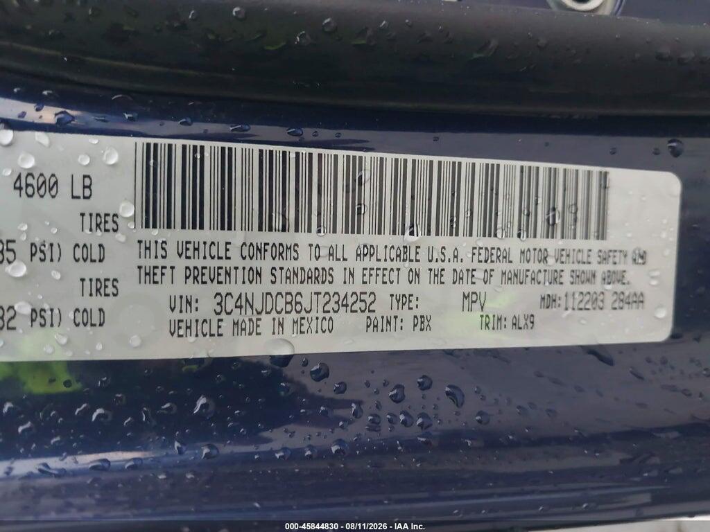 3C4NJDCB6JT234252 2018 JEEP COMPASS photo no. 9