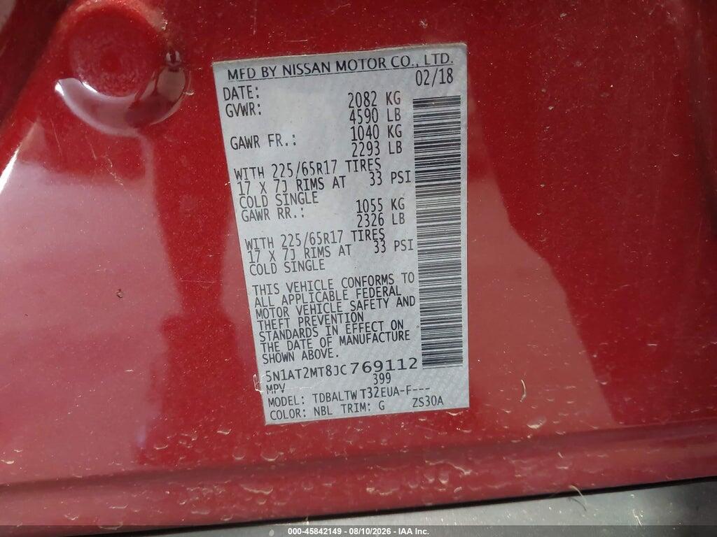 5N1AT2MT8JC769112 2018 NISSAN ROGUE photo no. 9
